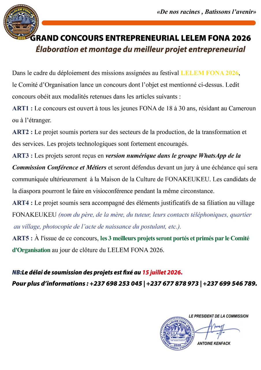 Image related to GRAND CONCOURS ENTREPRENEURIAL LELEM FONA 2026